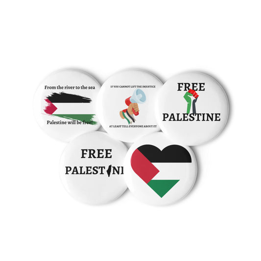 Free Palestine - Set of 5 pin buttons